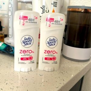 Two Lady Speed Stick deodorant in Rose Petals scent lasts 48 hrs smells lovely